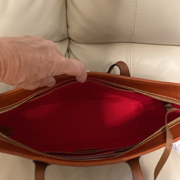 Dooney & Bourke Wine Leather Double Pocket Tote - Picture 10 of 10